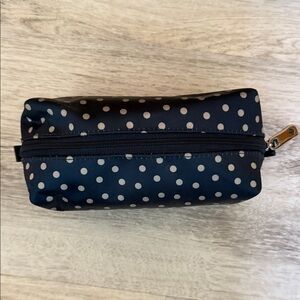 Thirty-One Navy Polka Dot Cosmetic Bag
